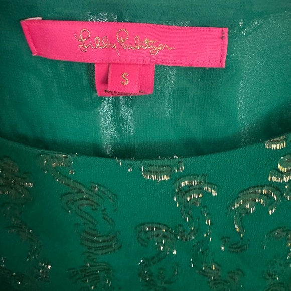 Lilly Pulitzer Green Graphic Long Sleeve Blouse - Picture 3 of 3